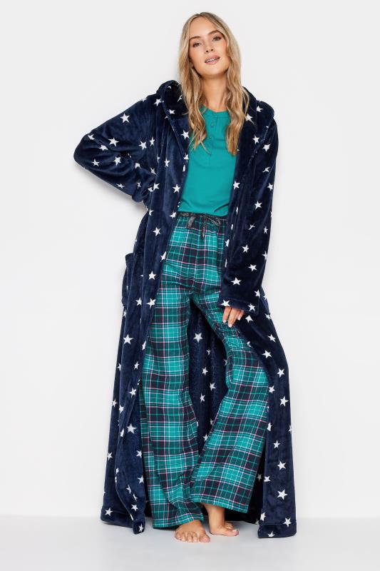 LTS Tall Womens Blue Tartan Pyjama Bottoms | Long Tall Sally  5
