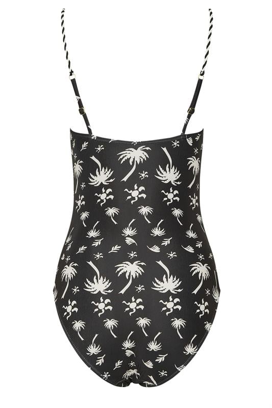 LTS Tall Women's Black Palm Print Swimsuit | Long Tall Sally 3