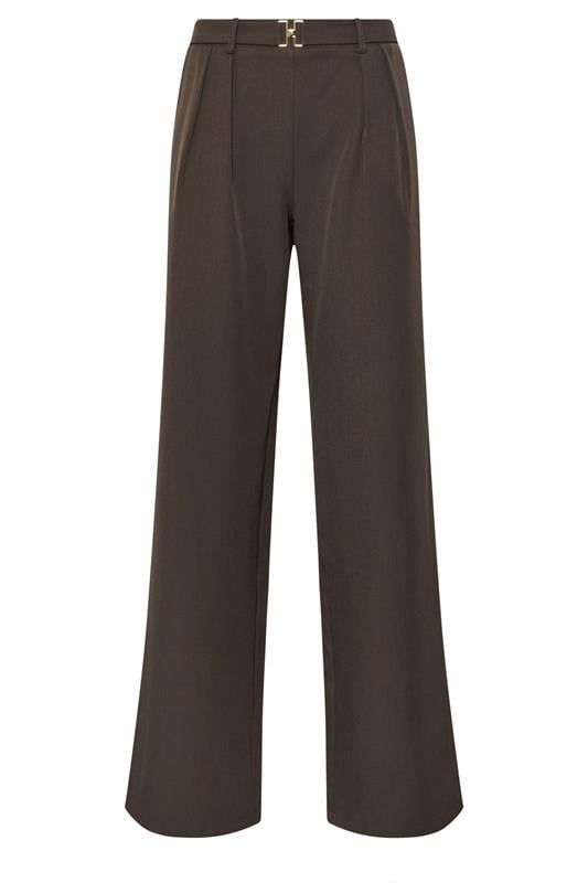 Tall  LTS Tall Chocolate Brown Buckle Wide Leg Trousers