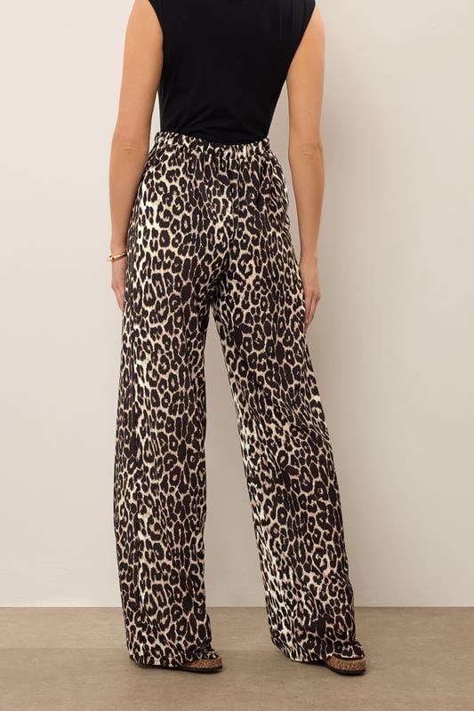 LTS Tall Beige Brown Leopard Print Wide Leg Trousers | Long Tall Sally 3