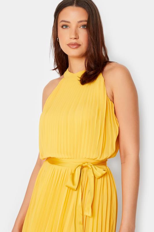 LTS Tall Women's Yellow Pleated Halter Neck Maxi Dress | Long Tall Sally 5