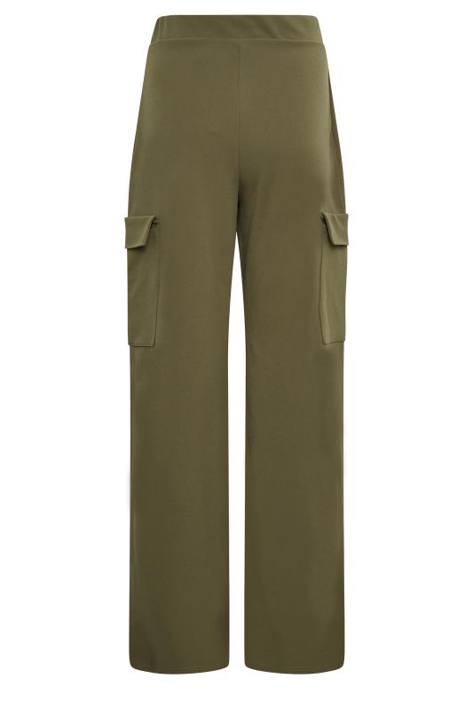 LTS Tall Khaki Green Wide Leg Cargo Trousers | Long Tall Sally  5