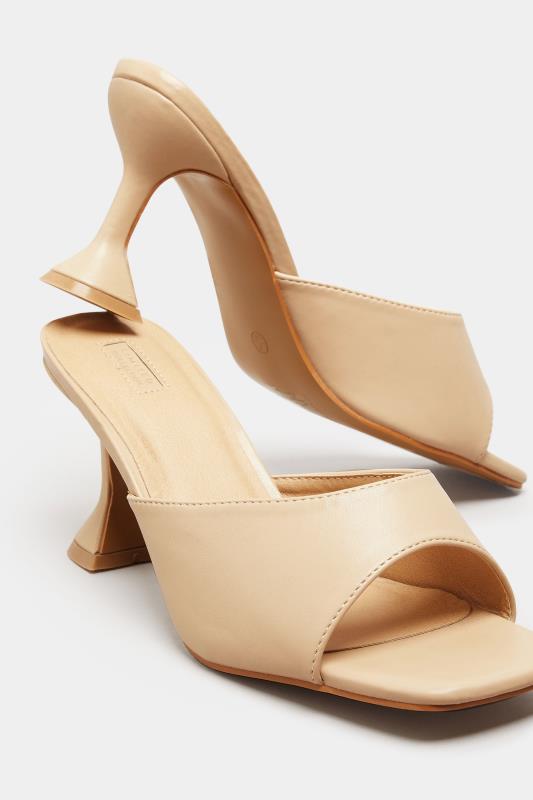 LIMITED COLLECTION Beige Brown Flared Heel Mules In Extra Wide Fit | Yours Clothing 5