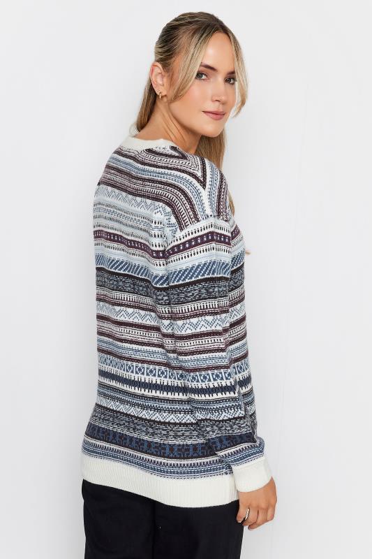 LTS Tall Blue Fairisle Print Knitted Jumper | Long Tall Sally 4