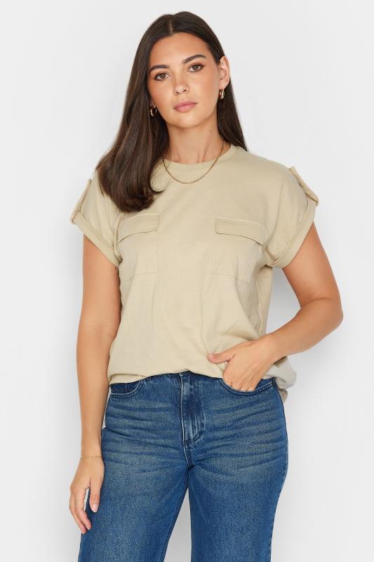Tall  LTS Tall Natural Brown Pocket Detail Cotton T-Shirt