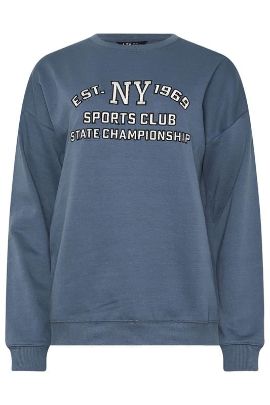 LTS Tall Blue 'NY 1969' Slogan Sweatshirt | Long Tall Sally 6