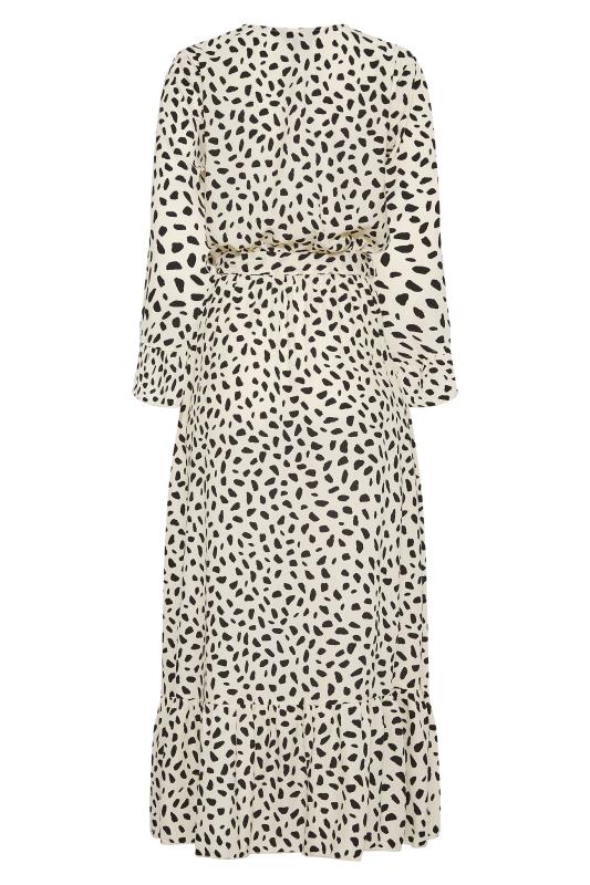 LTS Tall Women's Ivory White Dalmatian Print Wrap Dress | Long Tall Sally 7
