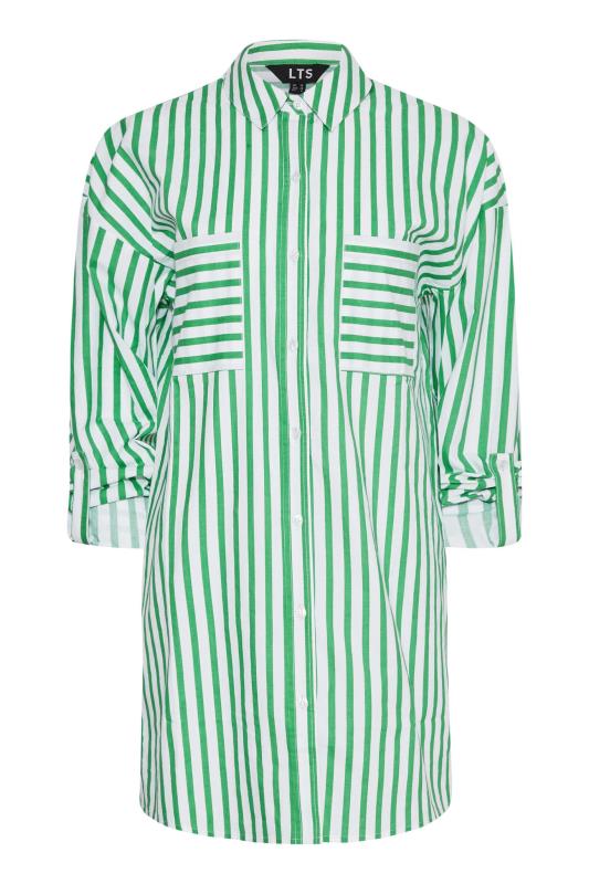 LTS Tall Women's Apple Green Stripe Oversized Cotton Shirt | Long Tall Sally 6