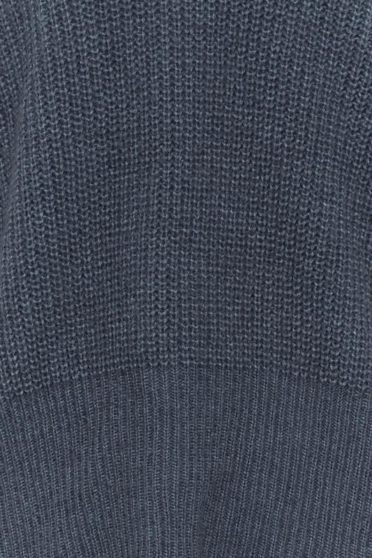LTS Tall Women's Blue V-Neck Knitted Jumper | Long Tall Sally 5