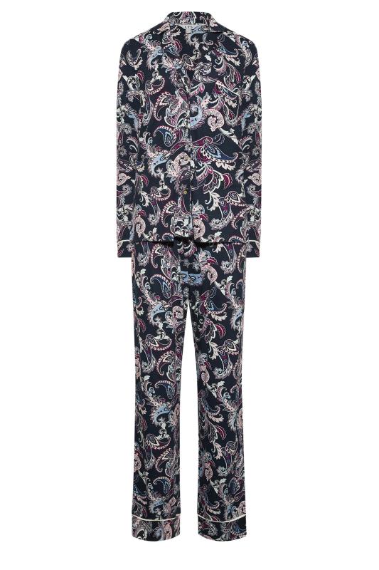 LTS Tall Women's Navy Blue Paisley Print Pyjama Set | Long Tall Sally  6