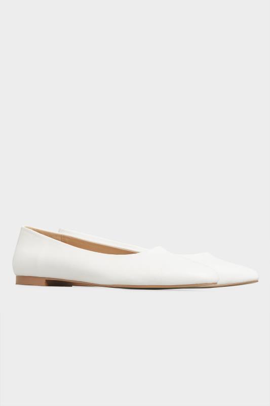 LTS Off-White Almond Toe Ballerinas In Standard Fit | Long Tall Sally 4