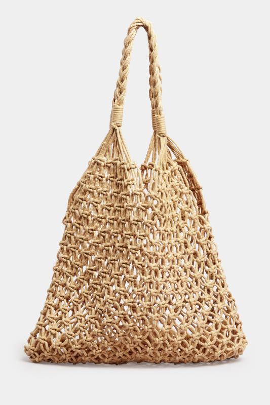 Brown Crochet Beach Bag | Yours Clothing 5