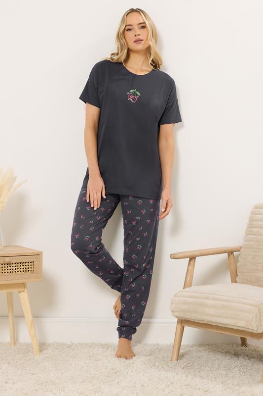 Tall  LTS Tall Navy Blue 'Mon Cheri' Slogan Pyjama Set