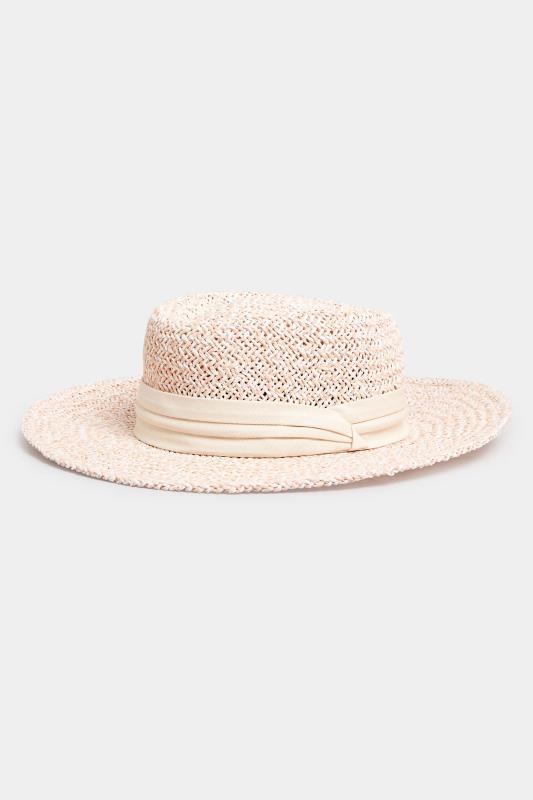 Pink Straw Boater Hat | Yours Clothing 2