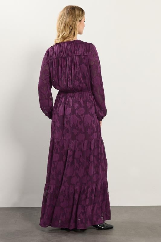 LTS Tall Purple Jacquard Boho Maxi Dress | Long Tall Sally 4