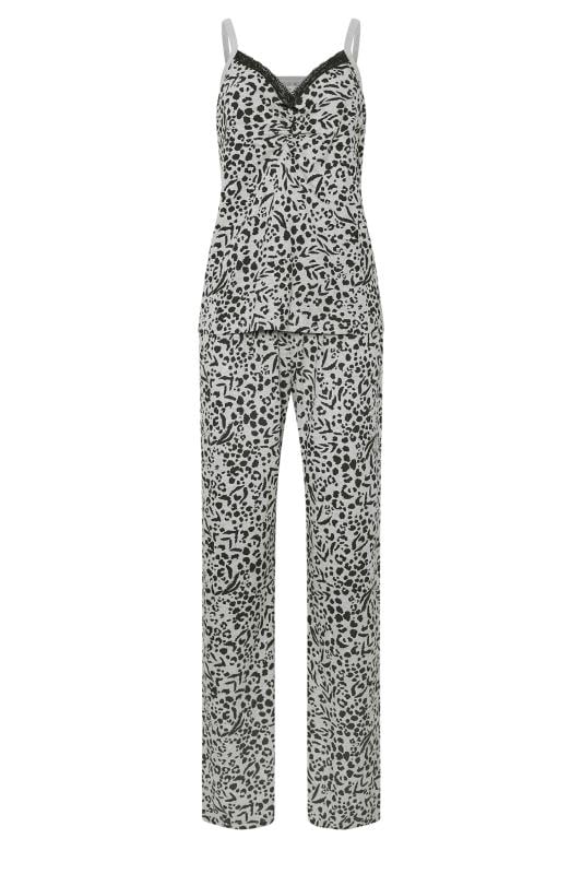 LTS Tall Grey Animal Print Wide Leg Pyjama Set | Long Tall Sally 5
