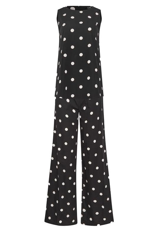 LTS Tall Women's Set Black Polka Dot Print Vest Top & Trousers | Long Tall Sally 7