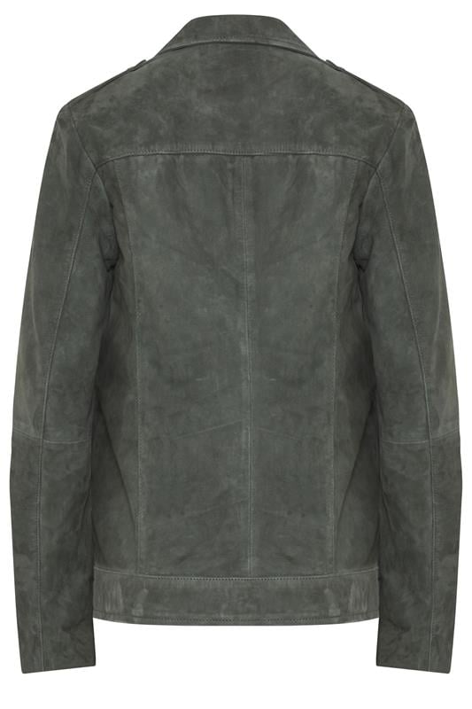LTS PREMIUM Tall Women's Grey Suede Biker Jacket | Long Tall Sally 2