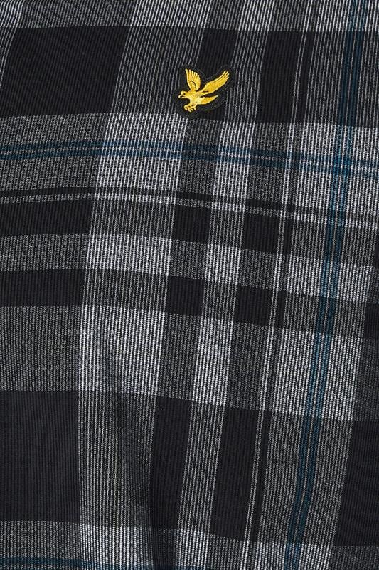 LYLE & SCOTT Big & Tall Black & White Check Shirt | BadRhino 3