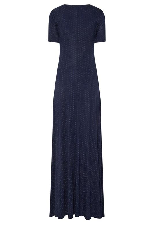 LTS Tall Women's Navy Blue Polka Dot Short Sleeve Maxi Dress | Long Tall Sally 2