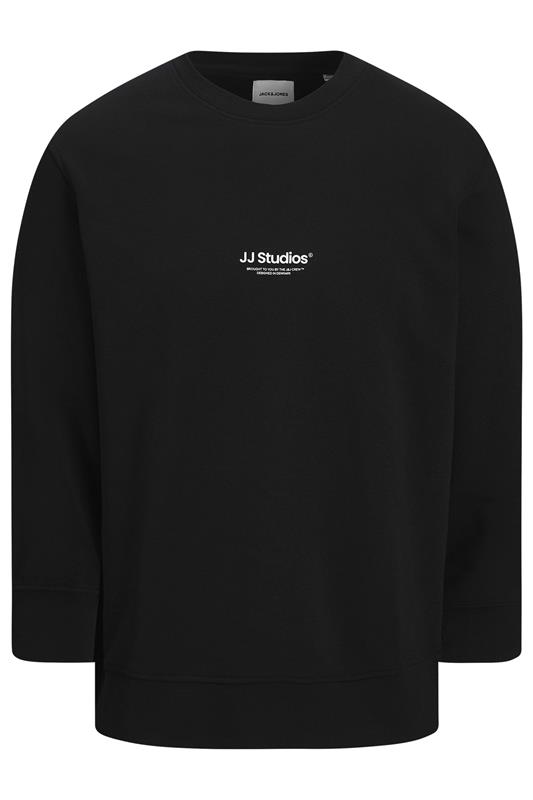 JACK & JONES Big & Tall Black JJ Studios Sweatshirt | BadRhino 3