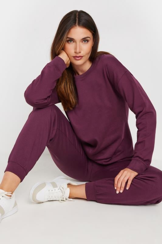 LTS Tall Burgundy Red Crew Neck Sweatshirt | Long Tall Sally 1