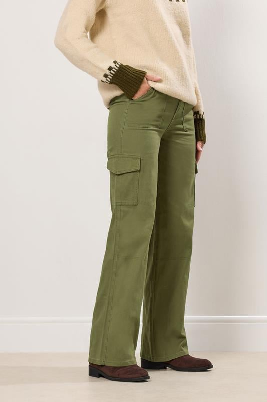 LTS Tall Khaki Green Utility Cargo Trousers | Long Tall Sally 2