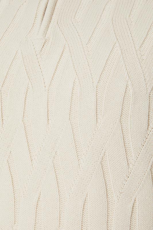 BadRhino Big & Tall Marshmallow Cream Cable Knit Quarter Zip Jumper | BadRhino 7