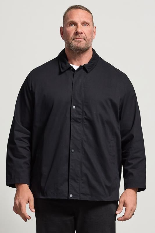 JACK & JONES Big & Tall Black Grady Worker Jacket