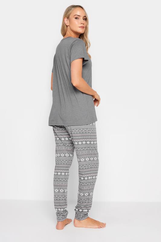 LTS Tall Grey Fairisle Christmas Pyjama Set | Long Tall Sally 3