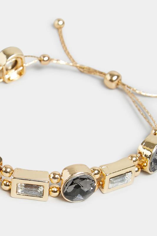 Gold Mixed Diamante Bracelet | Yours Clothing 3