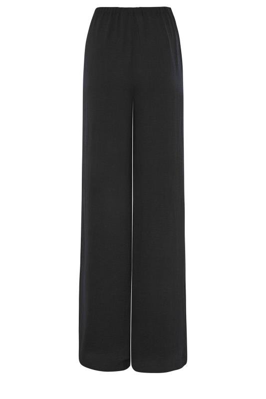 LTS Black Wide Leg Twill Trousers | Long Tall Sally  7