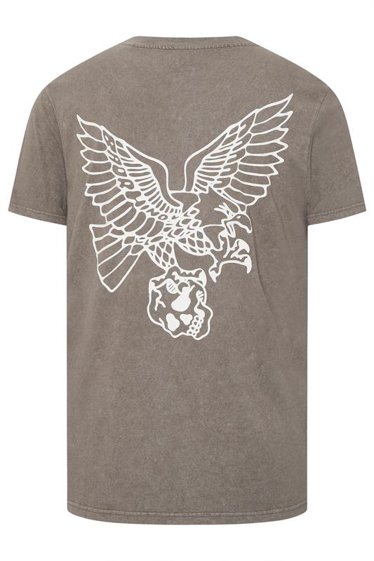 BadRhino Big & Tall Brown Extra Long Acid Wash Falcon Graphic T-Shirt | BadRhino 2