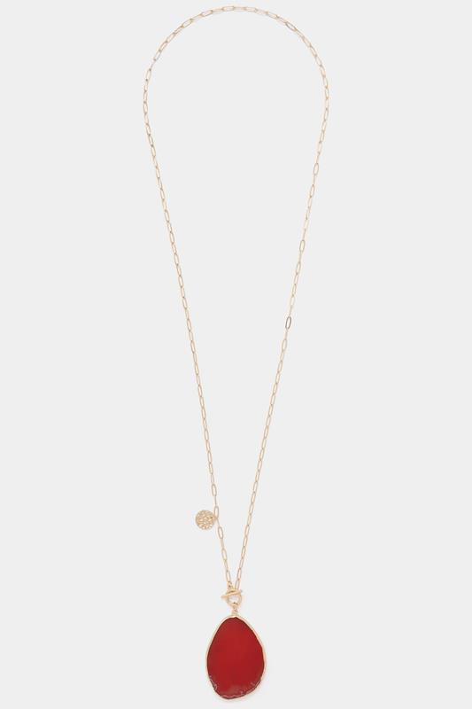 Gold Tone Long Pendant Necklace