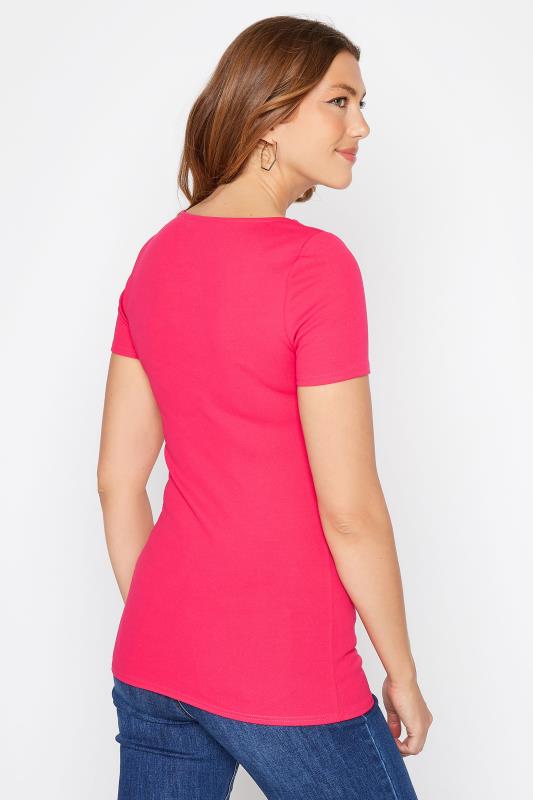 LTS Tall Women's Pink Cut Out Detail T-Shirt | Long Tall Sally 3