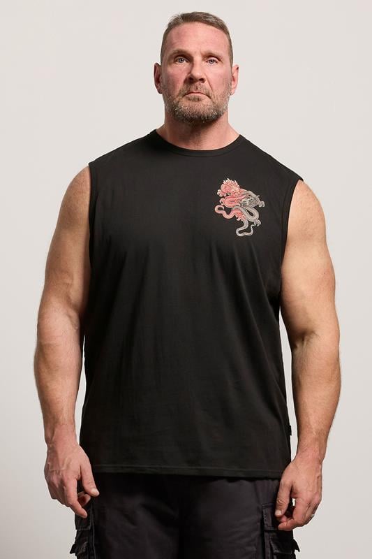 BadRhino Big & Tall Black Dragon Graphic Vest | BadRhino 1