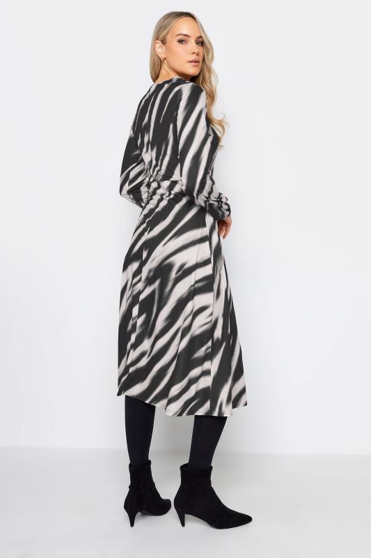 LTS Tall Women's Black Abstract Stripe Print Midi Dress | Long Tall Sally 3