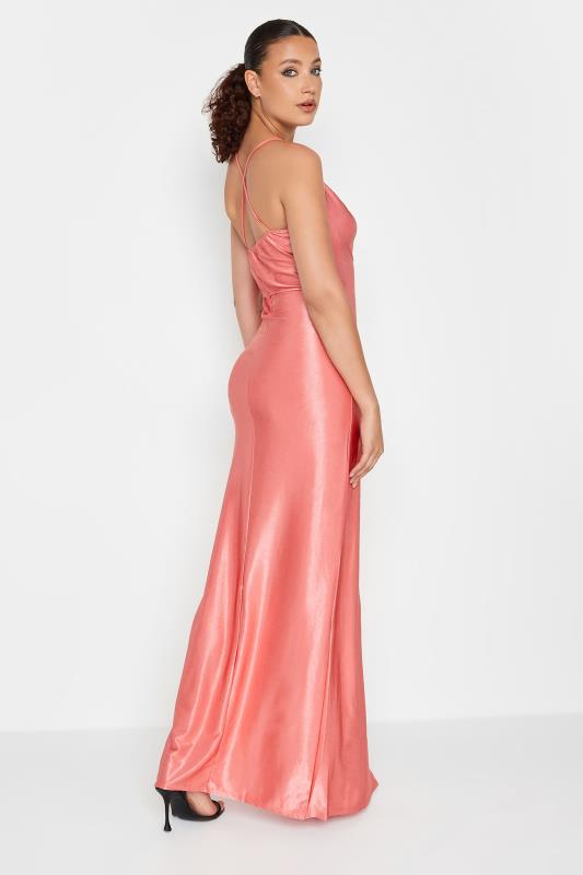LTS Tall Women's Pink Slinky Cowl Neck Maxi Dress | Long Tall Sally 3