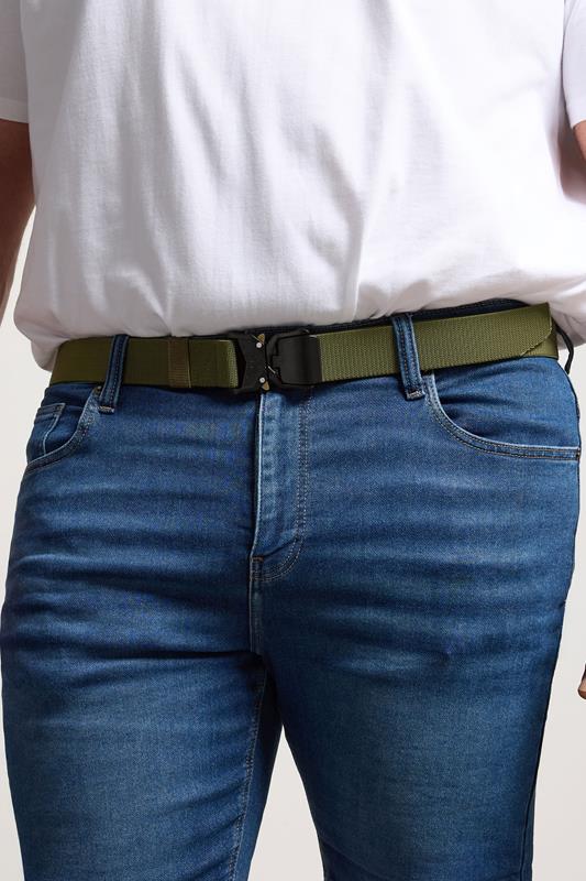 D555 Khaki Green Buckle Belt