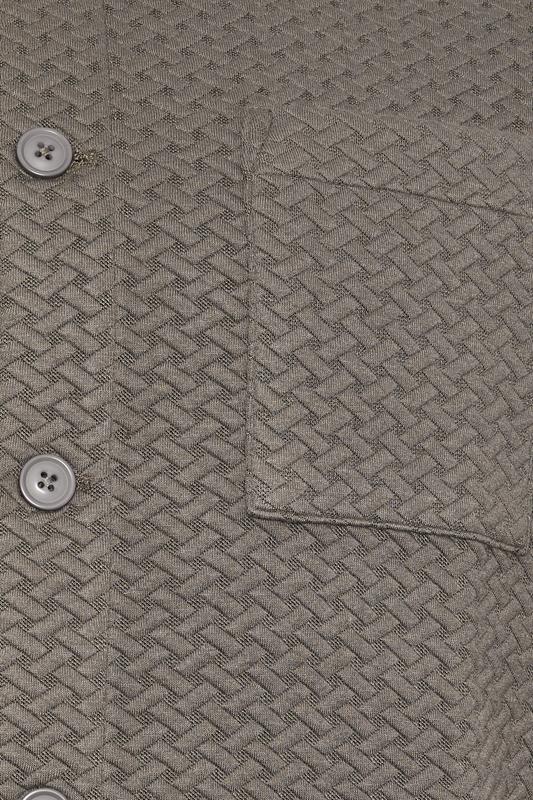 BadRhino Big & Tall Beige Brown Jersey Textured Overshirt | BadRhino 7