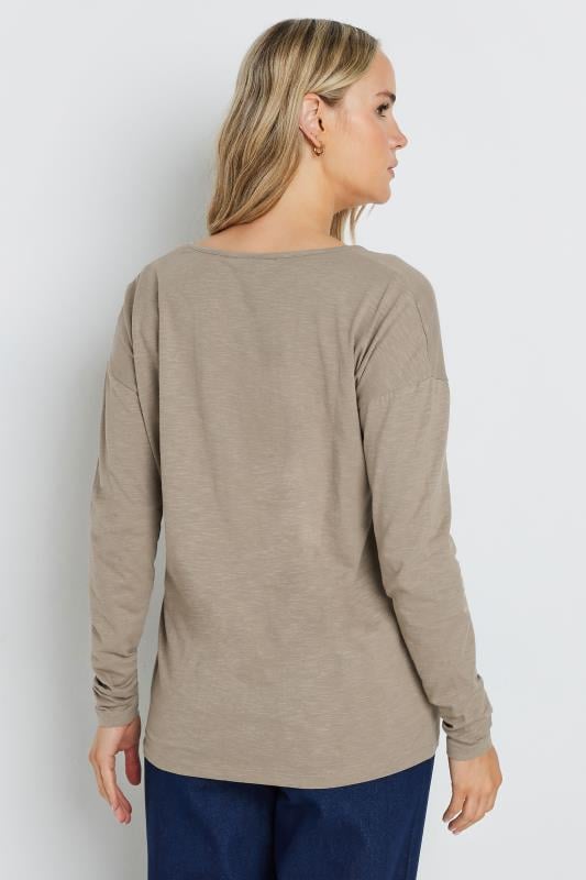 LTS Tall 2 PACK Natural Brown & Khaki Green Long Sleeve T-Shirts | Long Tall Sally 5