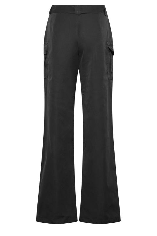 LTS Tall Women's Black Belted Wide Leg Cargo Trousers | Long Tall Sally 5
