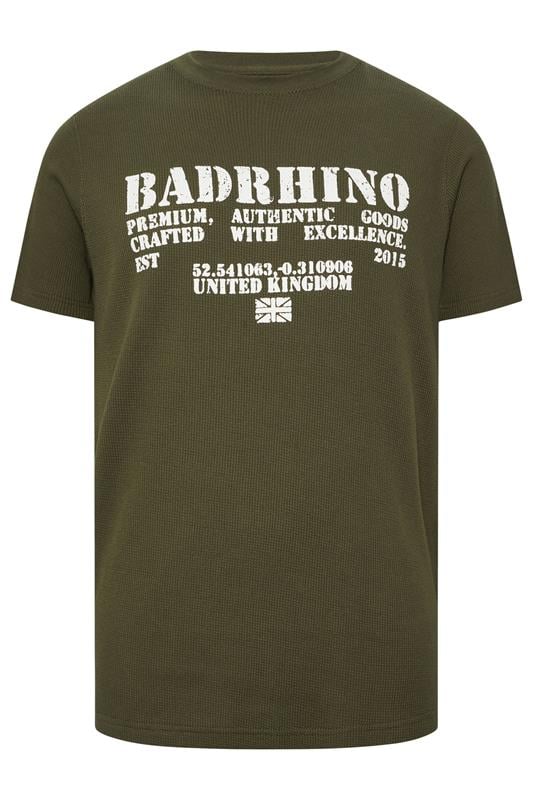 BadRhino Big & Tall Khaki Green Military Waffle Texture T-Shirt | BadRhino 7