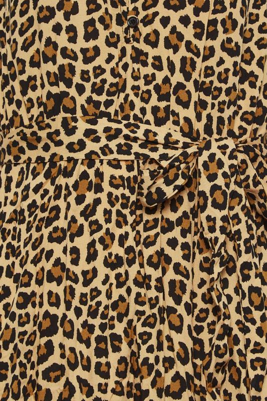 LTS Tall Women's Brown Leopard Print Frill Sleeve Maxi Dress | Long Tall Sally 5