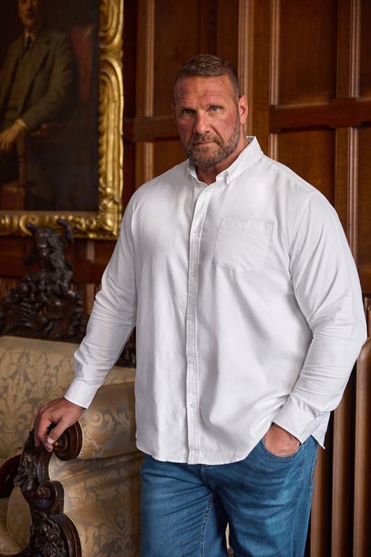 BadRhino Big & Tall Premium White Long Sleeve Oxford Cotton Shirt | BadRhino 1
