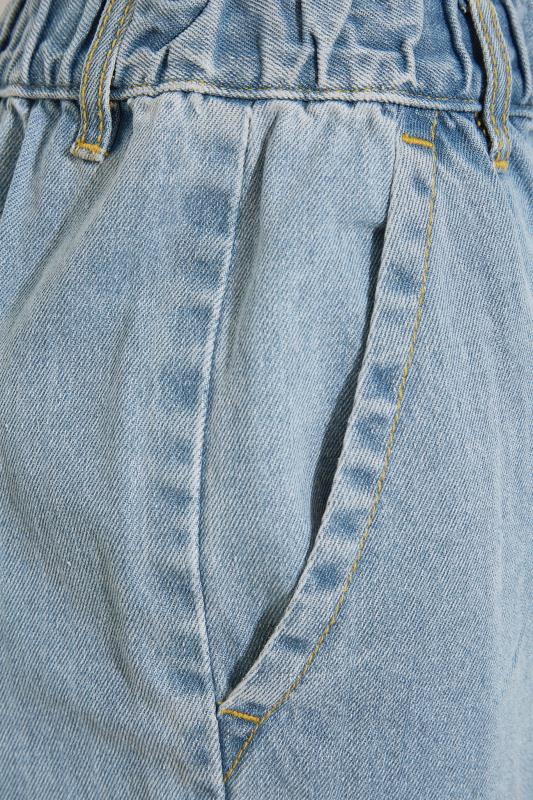 LTS Tall Women's Blue Paper Bag Waist Tapered Jeans | Long Tall Sally  2