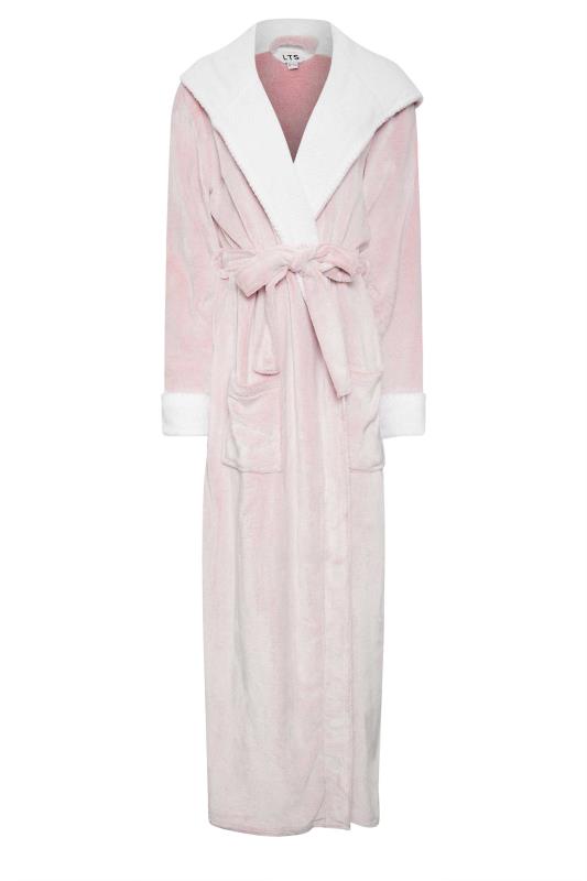 LTS Tall Light Pink Hooded Maxi Dressing Gown | Long Tall Sally  6