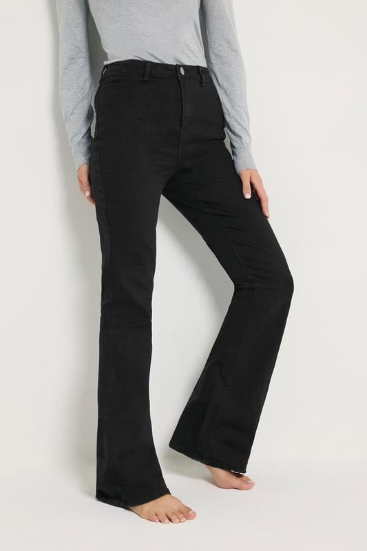 【HI FI FNK】(W) Black Flare Jeans LTS Tall Black Denim Bootcut Jeans | Long Tall Sally