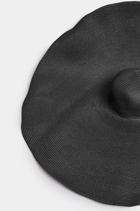 Black Oversized Brim Straw Hat | Yours Clothing  4