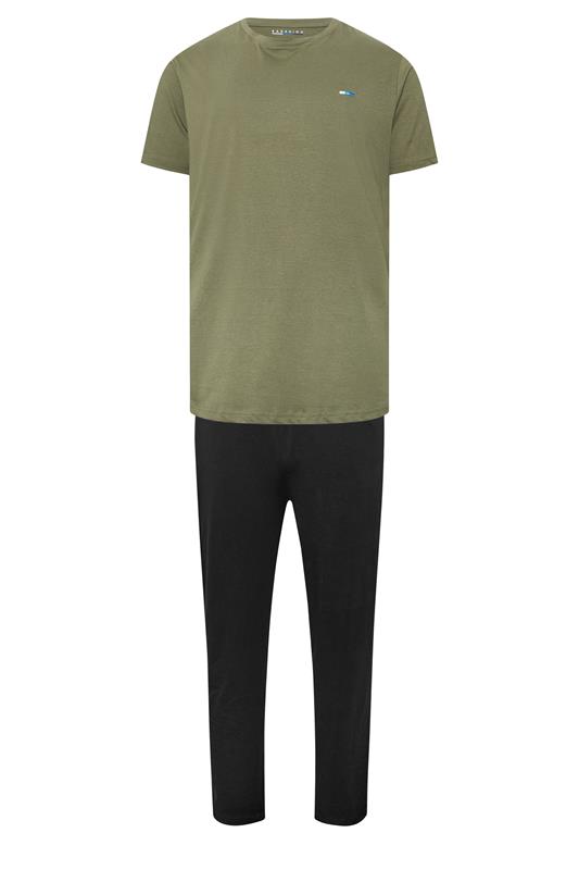 BadRhino Big & Tall Olive Green Lounge Trouser & T-Shirt Set | BadRhino 5
